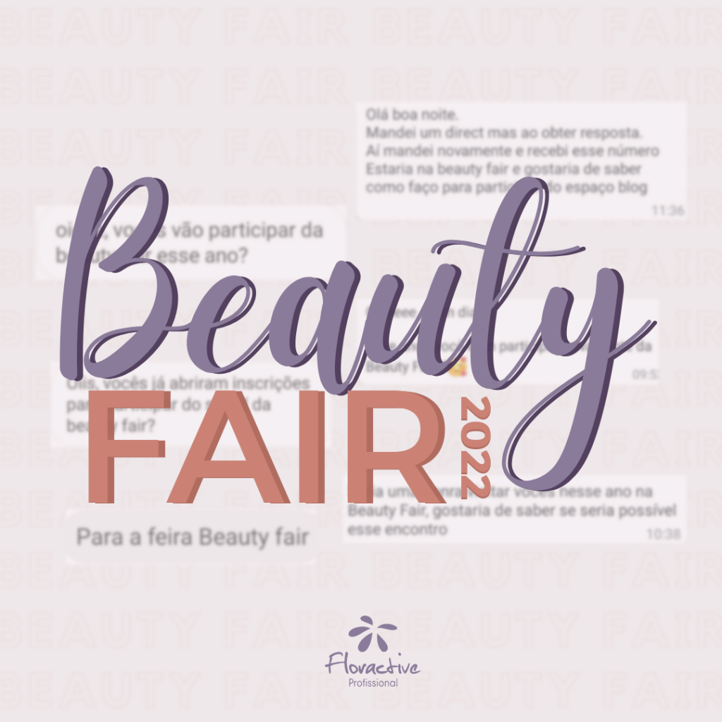 Arte escrita "Beauty Fair 2022" juntamente com a logo da empresa Floractive.